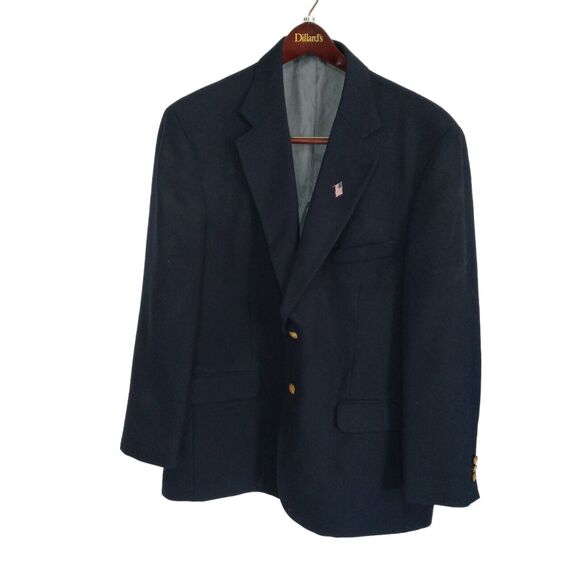 STAFFORD MEN'S BLUE LINEN BLEND BLAZER JACKET SPORT COAT SIZE 44R - Picture 1 of 10
